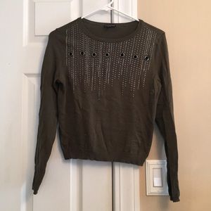*Never Worn* Express Olive Crop Top Sweater